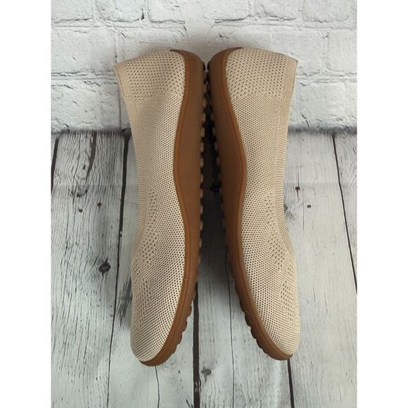 KBZONE beige knit flat ballerina shoes 11 NEW - Picture 6 of 13